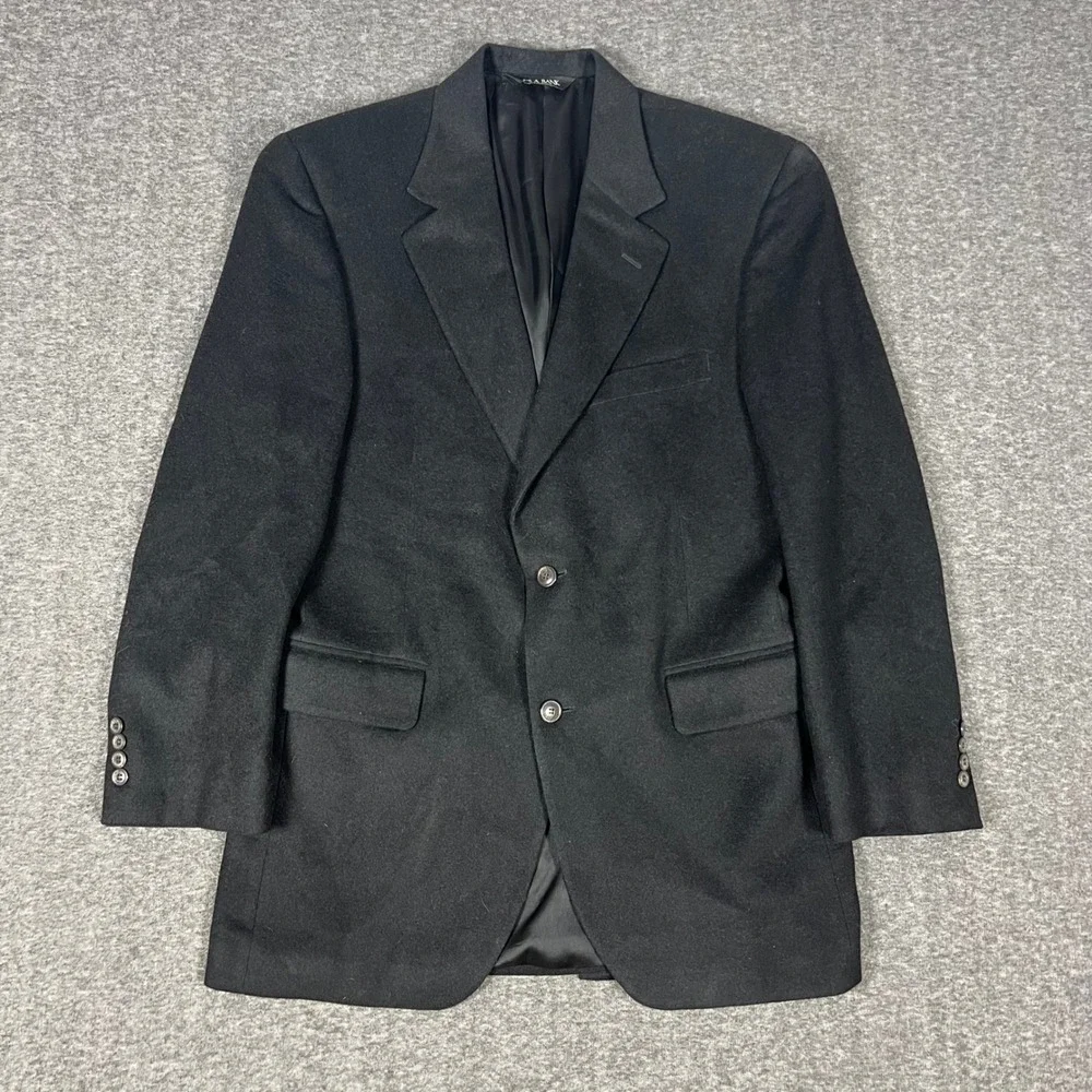 Jos. A. Bank 2-Button Sport Coat Mens 39R Black 100% Camelhair Blazer Formal